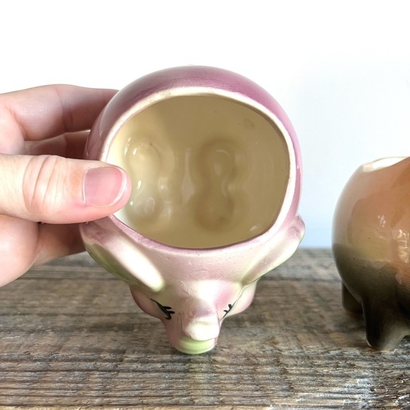 Vintage Shawnee set of Animal pottery planters - Picture 6 of 7